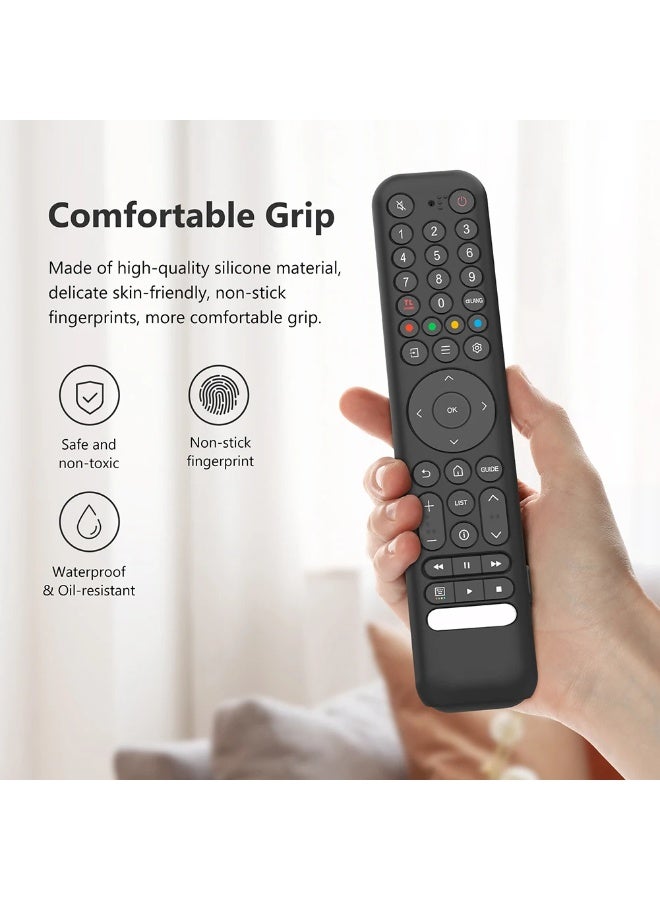 Silicone Remote Case for TCL RC716 RC833 GUB1 TV Remote Control Case Anti-Slip Remote Cover Shockproof Protective Sleeve with Lanyard (Black) - Image 3