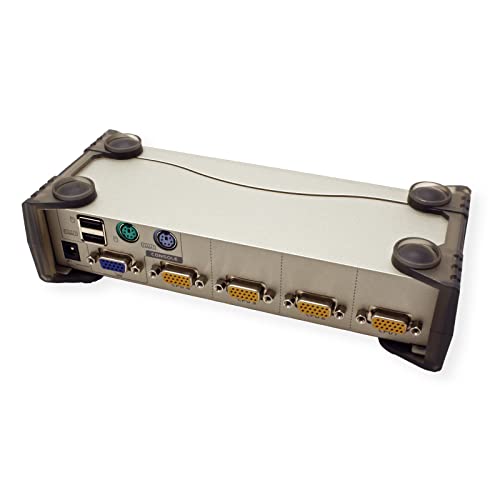 Aten مفتاح KVM VGA من ATEN CS84U 4-Port PS/2-USB - تحكم في ما يصل إلى 4 أجهزة كمبيوتر VGA لنظام Windows وLinux وMac وSun - Image 2