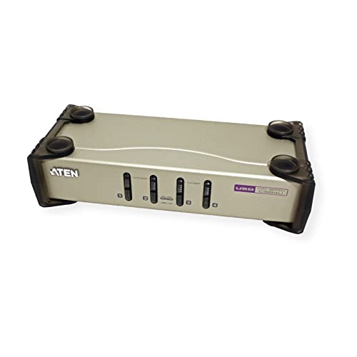 Aten مفتاح KVM VGA من ATEN CS84U 4-Port PS/2-USB - تحكم في ما يصل إلى 4 أجهزة كمبيوتر VGA لنظام Windows وLinux وMac وSun - Image 3