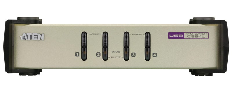 Aten مفتاح KVM VGA من ATEN CS84U 4-Port PS/2-USB - تحكم في ما يصل إلى 4 أجهزة كمبيوتر VGA لنظام Windows وLinux وMac وSun - Image 5