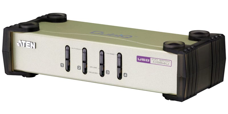 Aten مفتاح KVM VGA من ATEN CS84U 4-Port PS/2-USB - تحكم في ما يصل إلى 4 أجهزة كمبيوتر VGA لنظام Windows وLinux وMac وSun - Image 1