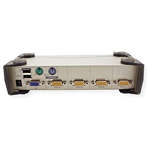 Aten مفتاح KVM VGA من ATEN CS84U 4-Port PS/2-USB - تحكم في ما يصل إلى 4 أجهزة كمبيوتر VGA لنظام Windows وLinux وMac وSun - Image 4