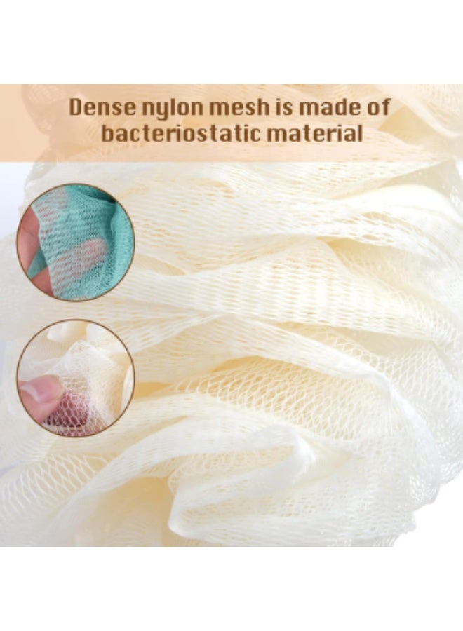 2 Pack Back Scrubber for Shower, Sponge Shower Brush Using Body Exfoliating with Long Handle, Loofah on a Stick for Men Women, Bathing Accessories for Body Brushes (Blue and White) - Image 3