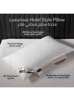 Donetella Cotton Pillow 4-Pieces(1600 Gm Each) Sleeping Bed Pillow King Size 50X75 Cm Hotel Style Double Edge Stitched Premium Gel Fiber, Medium Loft, White  - Image 3