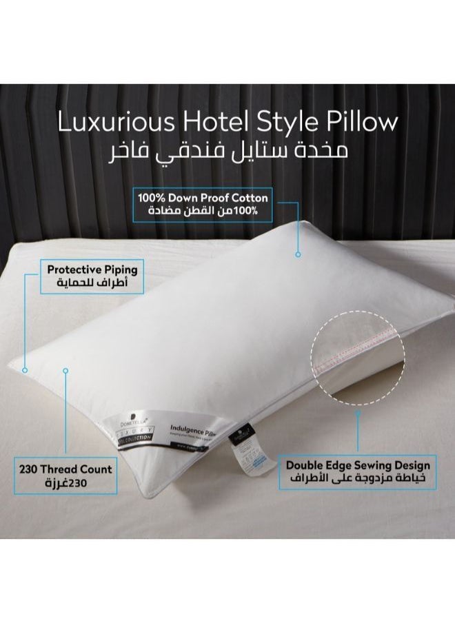 Donetella Cotton Pillow 4-Pieces(1600 Gm Each) Sleeping Bed Pillow King Size 50X75 Cm Hotel Style Double Edge Stitched Premium Gel Fiber, Medium Loft, White  - Image 3