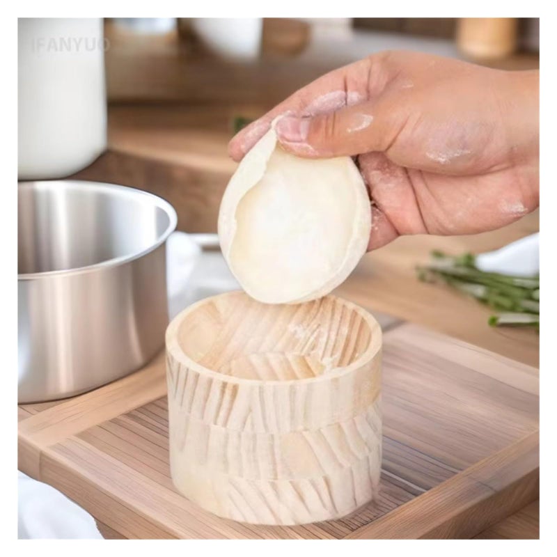 Wooden Dumpling Maker Manual Dough Press Non Stick Surface Easy Clean Home Kitchen - Image 5