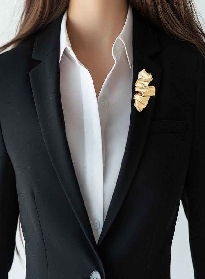 CYUXING 2Pcs Gold Irregular-Shaped Metal Brooches, Gold Pins for Clothes Exquisite Brooches & Pins Decorations for Women Fashion Weddings Suit Dress Clothing Accessorie - Image 4