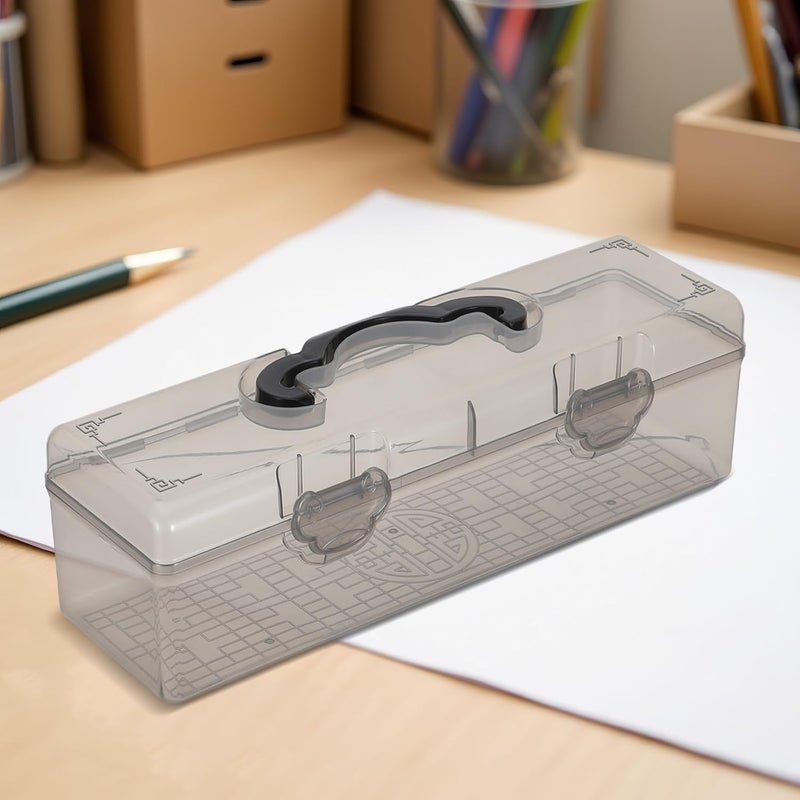 Needlework Storage Box Transparent Plastic Painting Tool Organizer for Small Embroidery Projects, Portable Arts & Crafts Tool Container with Lid, 13 X 4 X 4 Inches - Image 5