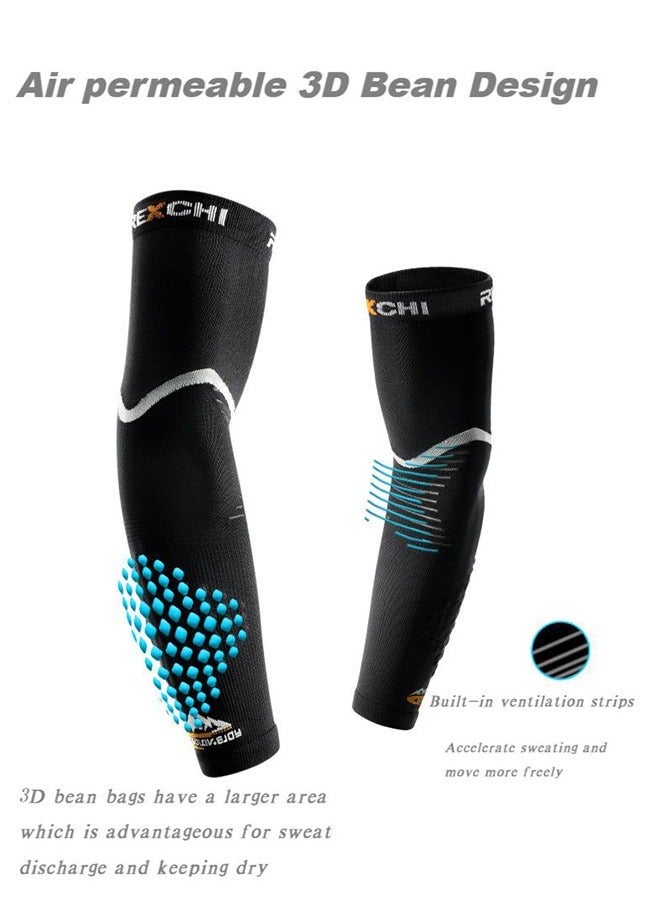 REXCHI Men's And Women's Compression Arm Sleeves Elbow Pads Breathable Moisture Wicking Basketball Outdoor Arm Protection Support - Image 4