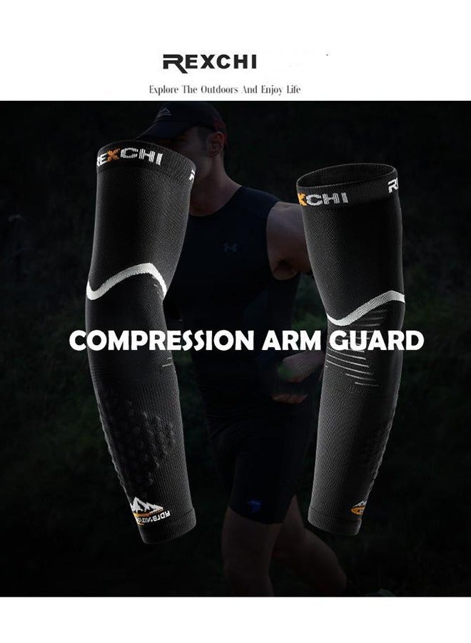 REXCHI Men's And Women's Compression Arm Sleeves Elbow Pads Breathable Moisture Wicking Basketball Outdoor Arm Protection Support - Image 2