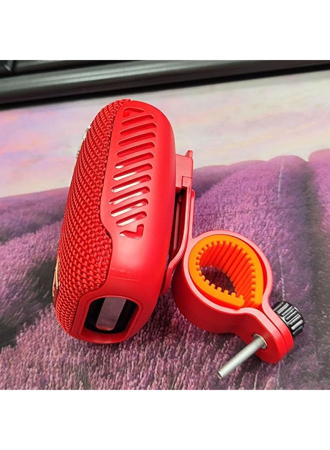 erorex Speaker Hands Calls Answering Portable Waterproof Speaker For Cycling Hiking Long Battery Life Compact And Stylish Portable Design Red  - Image 2