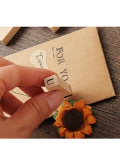 SYOSI Wooden Typeface 24 Letters + 9 Digital Seals with a Wooden Box Gift for Cards Envelopes, Invitations, w i n e Packages, Sealing Wax Included  - Image 2