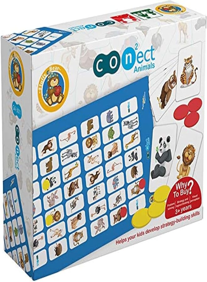 Fluffy Bear GA-3011 Connect Animals Board Game - Multi Color