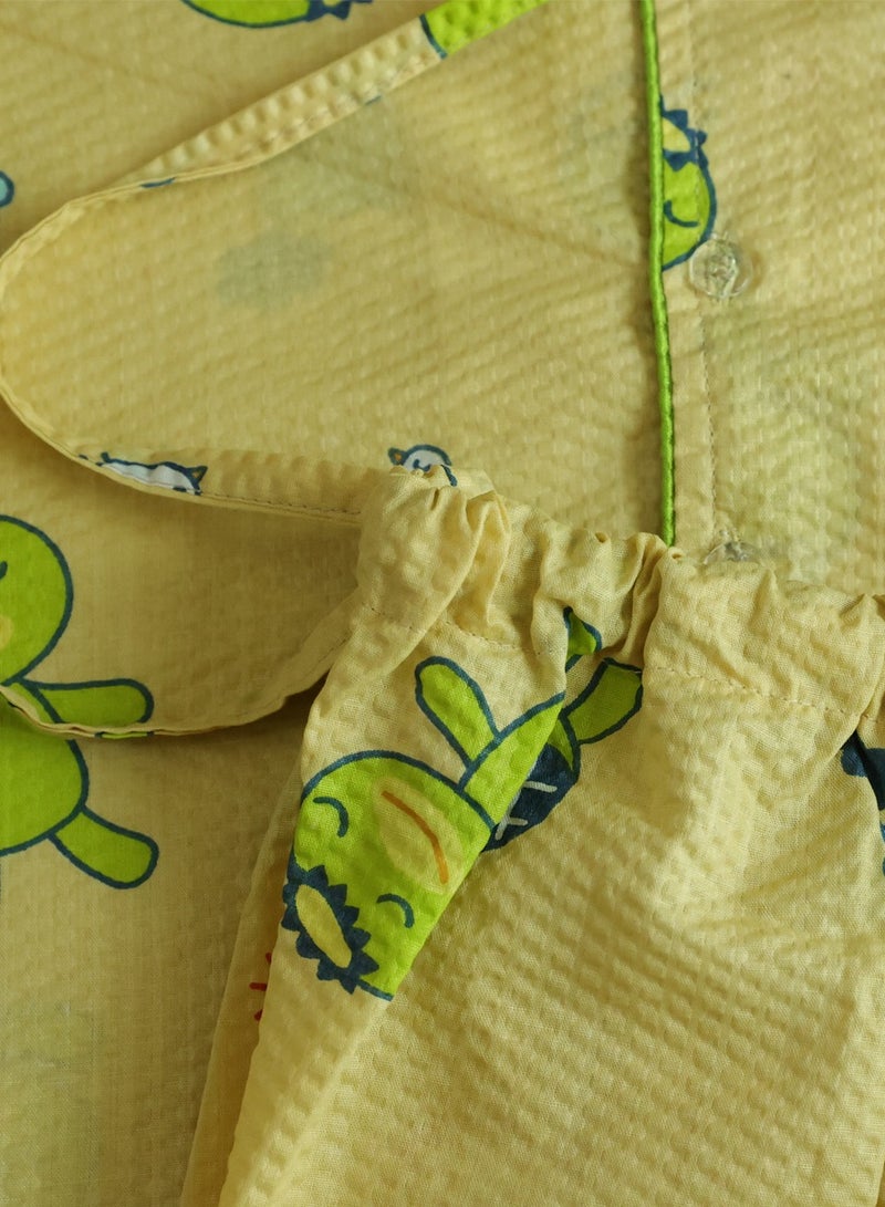 كيدابهو طقم بيجامات للأطفال - قطعتان من قطعتين بتصميم رسوم متحركة باللون الأخضر النابض بالحياة - Image 2