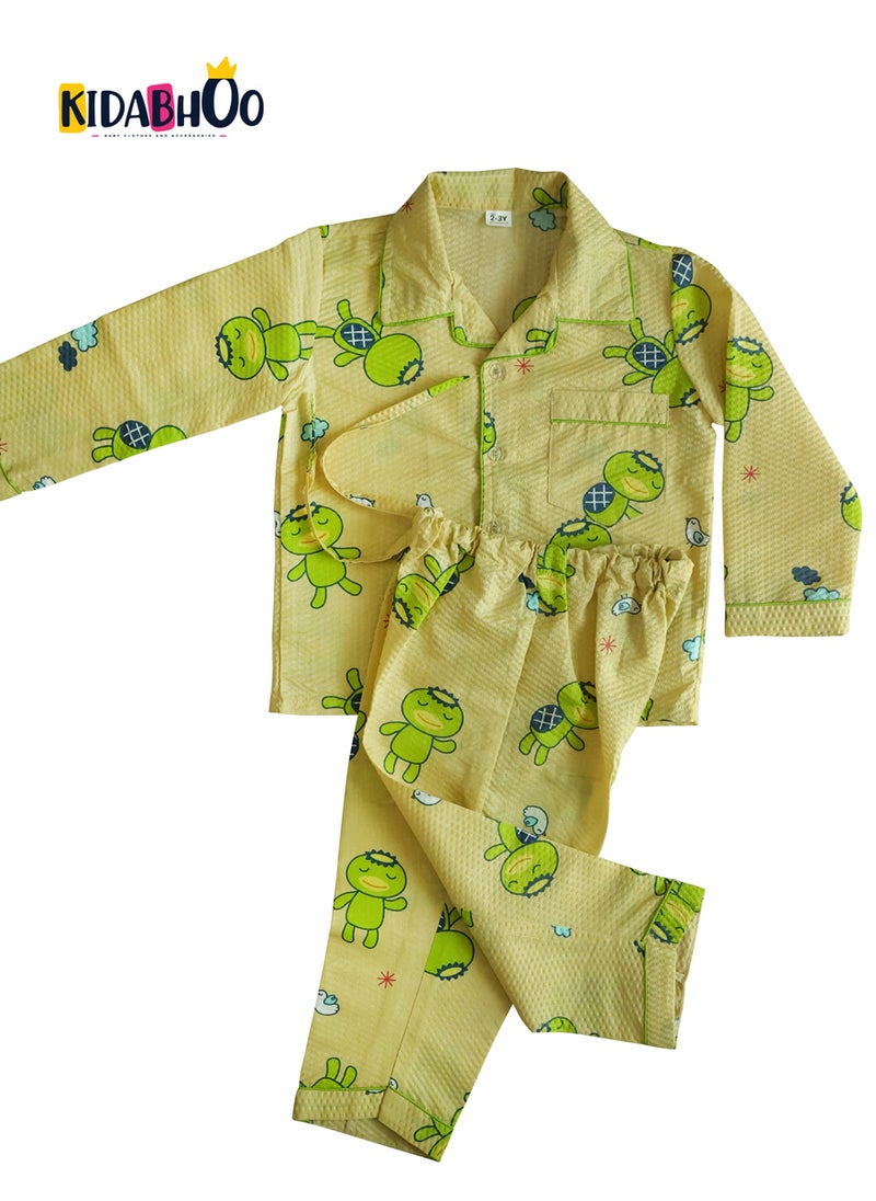 Kids Pajamas Set - Vibrant Green Cartoon Fun 2-Piece - pzsku/Z57E1F964B2C411BB283BZ/45/_/1718536058/f8becf0e-b025-4066-9fe7-97d99c0d1121