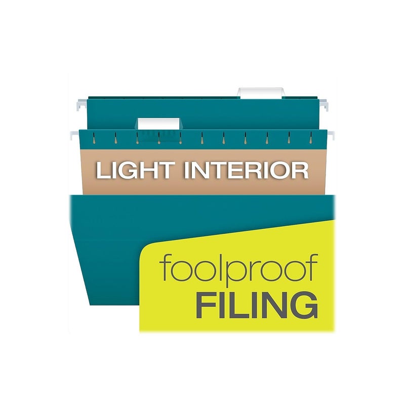 Pendaflex Recycled Hanging File Folders, Letter Size, Assorted Jewel-Tone Colors, Two-Tone for Foolproof Filing, 1/5-Cut Tabs, 25 Per Box (81667) - Image 4