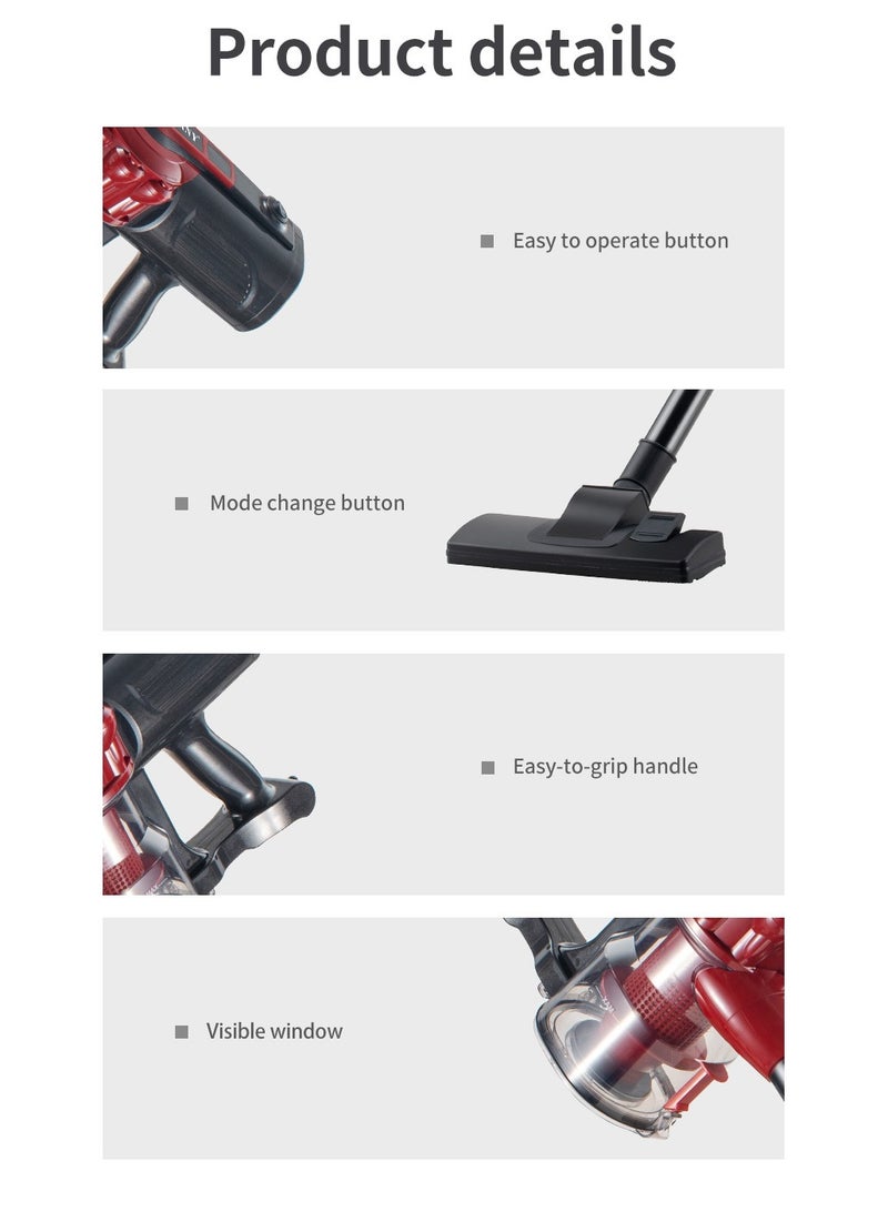 sokany 5M Corded Stick Vacuum Cleaner, 18Kpa Handheld Vacuum Adjustable Lightweight 2 in 1 Stick Vacuum with HEPA Filter for Hard Floor, Carpet, Pet Hair(Black) - Image 2