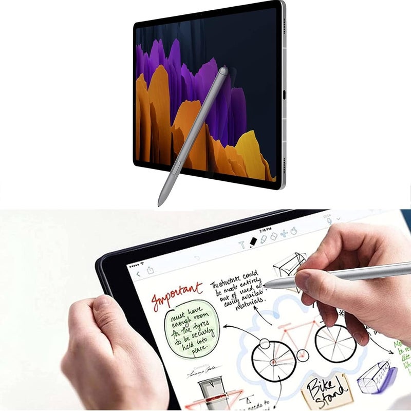 CaoXiong Galaxy Tab S7 Stylus Replacement for Samsung Galaxy Tab S7, Tab S7 Plus T875 S Pen(Silver,Without Bluetooth) - Image 3