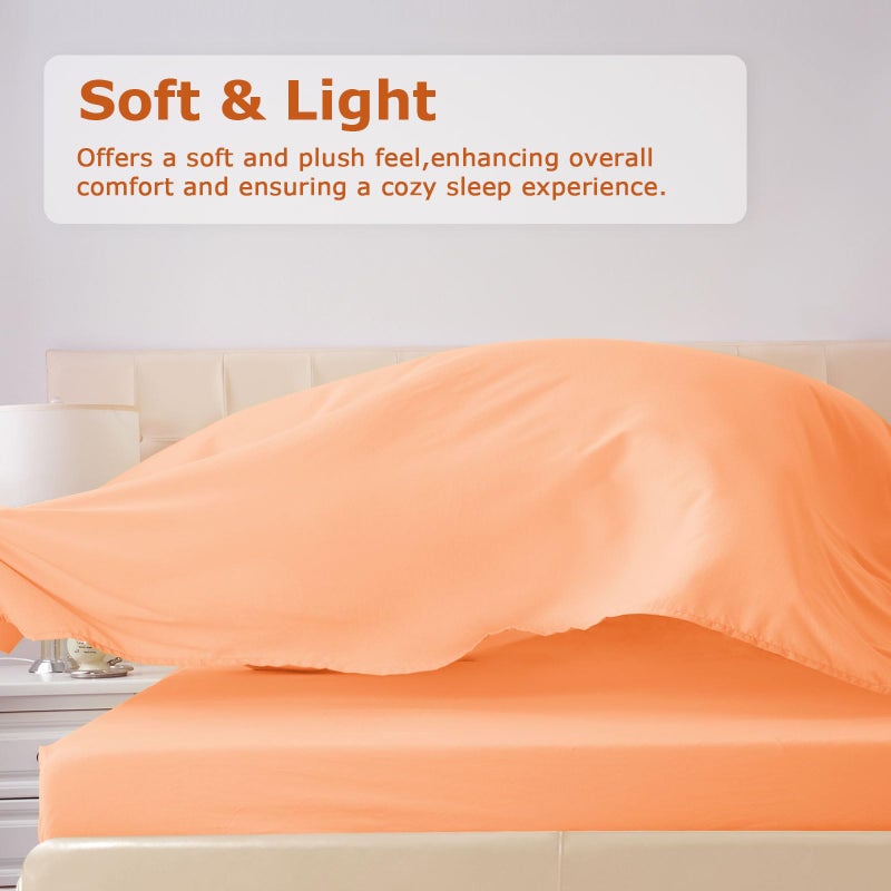 Homilay Twin Size Bed Sheet Set - 3 Piece Soft Microfiber Sheets with Deep Pockets  Cooling Technology  and Wrinkle-Free Pillowcase. Hotel-Quality  Durable Bedding  Peach Fuzz - Image 2