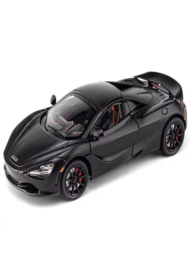 VARIYA ENTERPRISE® 1:24 Big McLaren 720s Convertible Toy Car Metal Pull Back Diecast Car with Openable Door and Sound Light, Gifts Toys for Kids【 Black 】 - Image 1