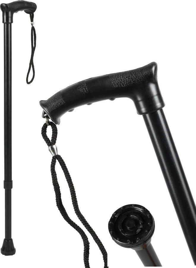 iwalk; Changing Lives iWalk Walking Stick with Adjustible Height, Mild-Steel Body, Light Weight for Men/Women, Patients, Old People (Black) (Black Stick) - Image 1
