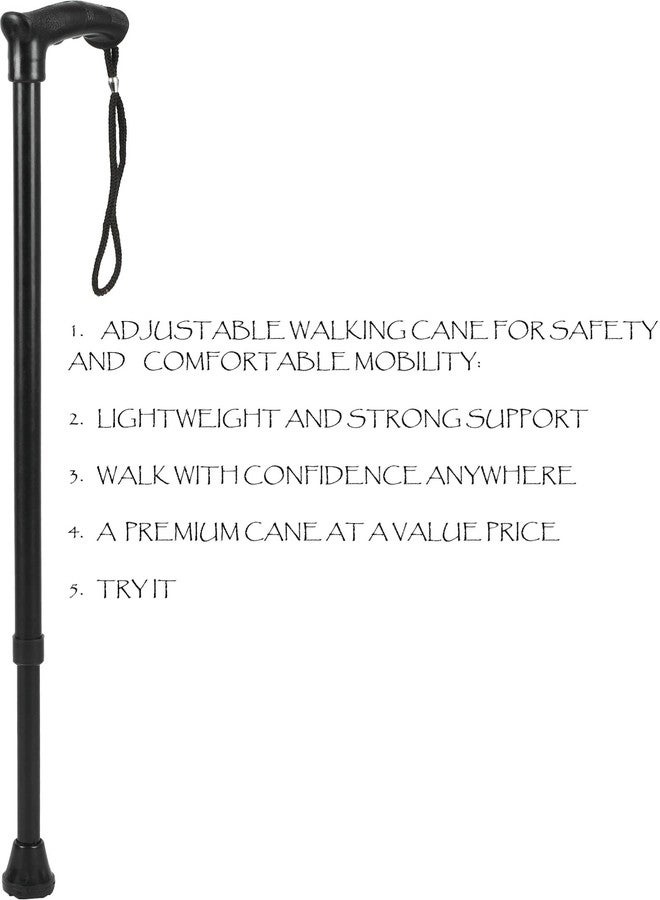 iwalk; Changing Lives iWalk Walking Stick with Adjustible Height, Mild-Steel Body, Light Weight for Men/Women, Patients, Old People (Black) (Black Stick) - Image 2