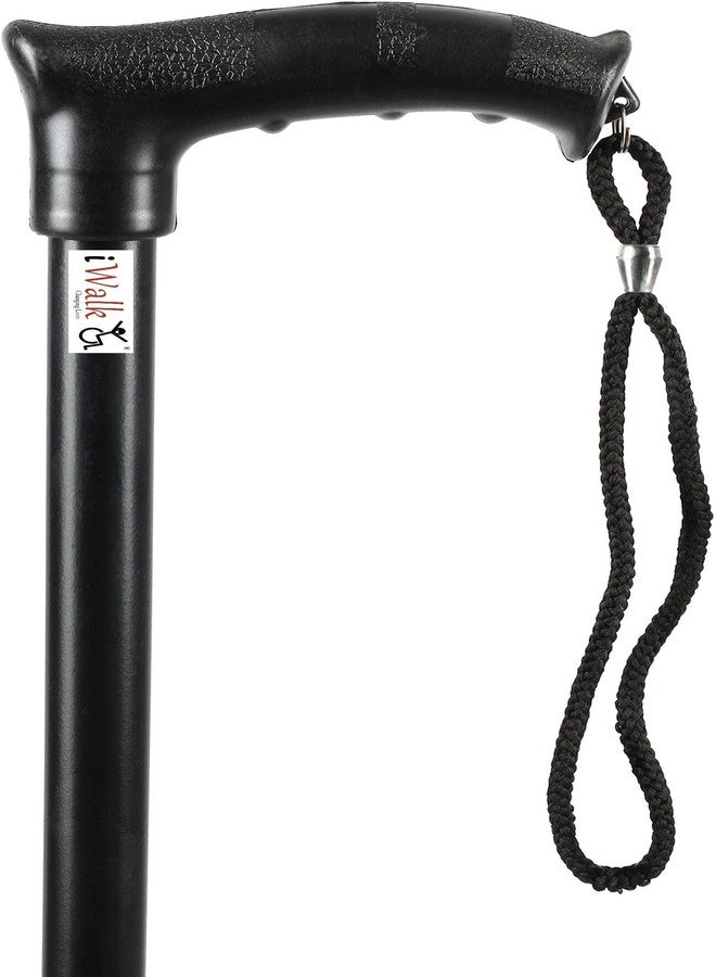 iwalk; Changing Lives iWalk Walking Stick with Adjustible Height, Mild-Steel Body, Light Weight for Men/Women, Patients, Old People (Black) (Black Stick) - Image 4