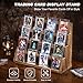 Emfogo Card Display Stand 4Tier Trading Card Display Wooden Graded Sports Card Display Trading Card Display Stand for Card Collection Show Brown - Image 4