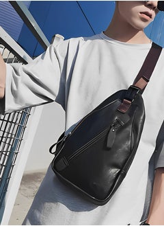 Skycare Skycare Men's Leather Chest Bag, Fashionable and Trendy Shoulder Bag, Crossbody Bag, Sling Bag, Bike Backpack  - Image 2