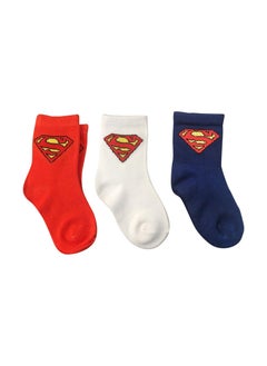 Justice League Superman Bamboo Cotton Sock - Solid (Pack Of 3) - Blue/White/Red 2-4Y  - Image 3