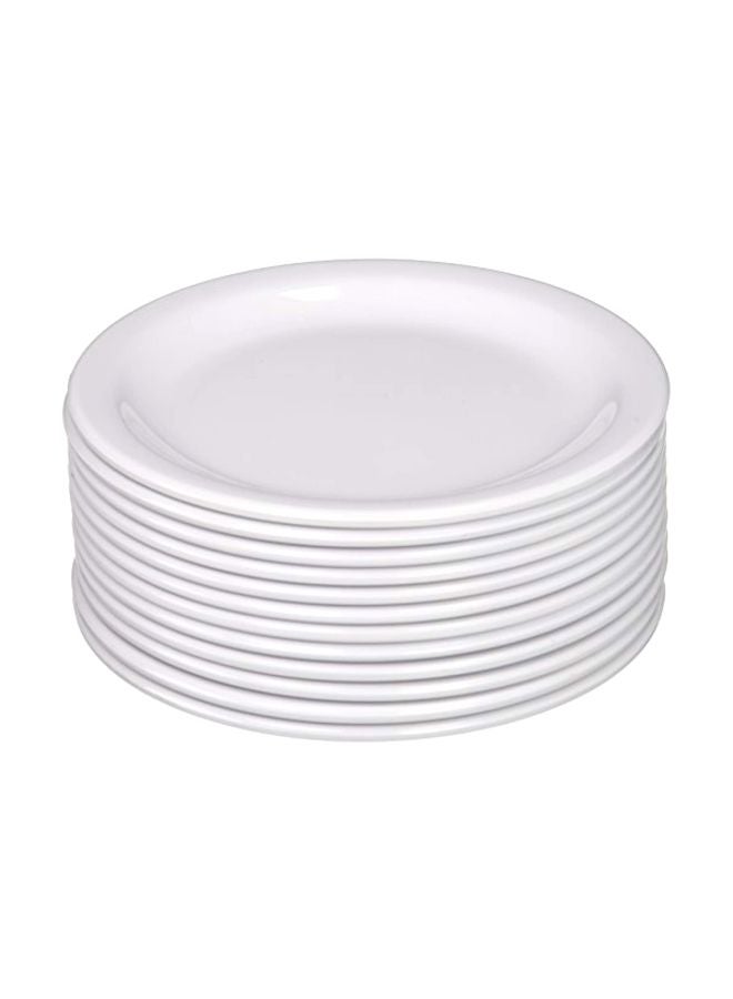 Winco MMPR-6W Round Melamine Plate, 6.5-Inch, White ( 12 Count ),Medium   6-3/8" - Image 2