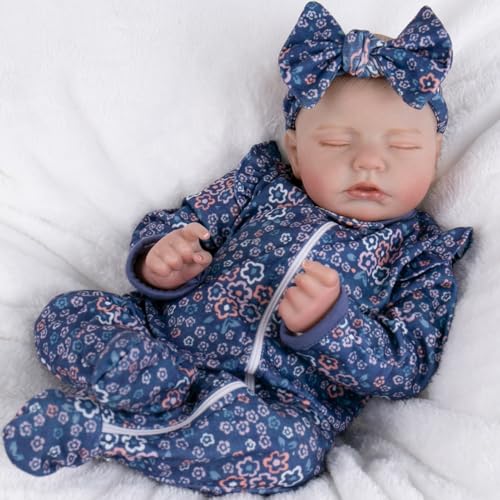 Aori 20 Inch Weighted Reborn Baby Doll Hyper Realistic Lifelike Newborn Girl with Outfit Collectible Soft Body Baby Doll for Girls Age 3 for ChristmasBirthday - Image 5