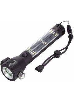 DHAVL dhavlAluminium 7 Mode Rechargeable Solar LED Torch Flashlight Use for Car Emergency ToolWindow Breaker Seat Belt Cutter Compass  - Image 1