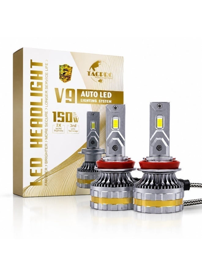 تاكبرو مصباح أمامي LED عالي الطاقة، مقاس :M8 Pro H8/H11، مقاوم للماء - Image 1