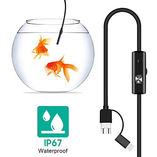 ZERONE منظار USB، 3 في 1 كاميرا فحص بزاوية 5.5 مم مع 6 مصابيح LED قابلة للتعديل وكابل بطول 5 متر، IP67 لأجهزة Android/XP/W7/W8/VISTA/W10 - Image 2