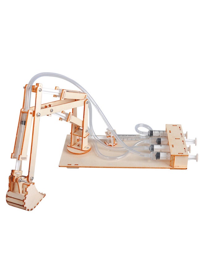 Children's Excavator Wooden Puzzle Three-dimensional 3d Model Toy Boys And Girls Beneficial Intelligence Puzzle-Color:Beige White - Image 5