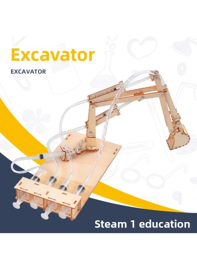 Children's Excavator Wooden Puzzle Three-dimensional 3d Model Toy Boys And Girls Beneficial Intelligence Puzzle-Color:Beige White - Image 1