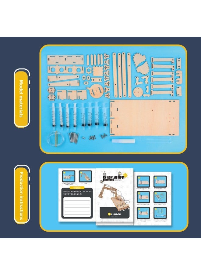 Children's Excavator Wooden Puzzle Three-dimensional 3d Model Toy Boys And Girls Beneficial Intelligence Puzzle-Color:Beige White - Image 3
