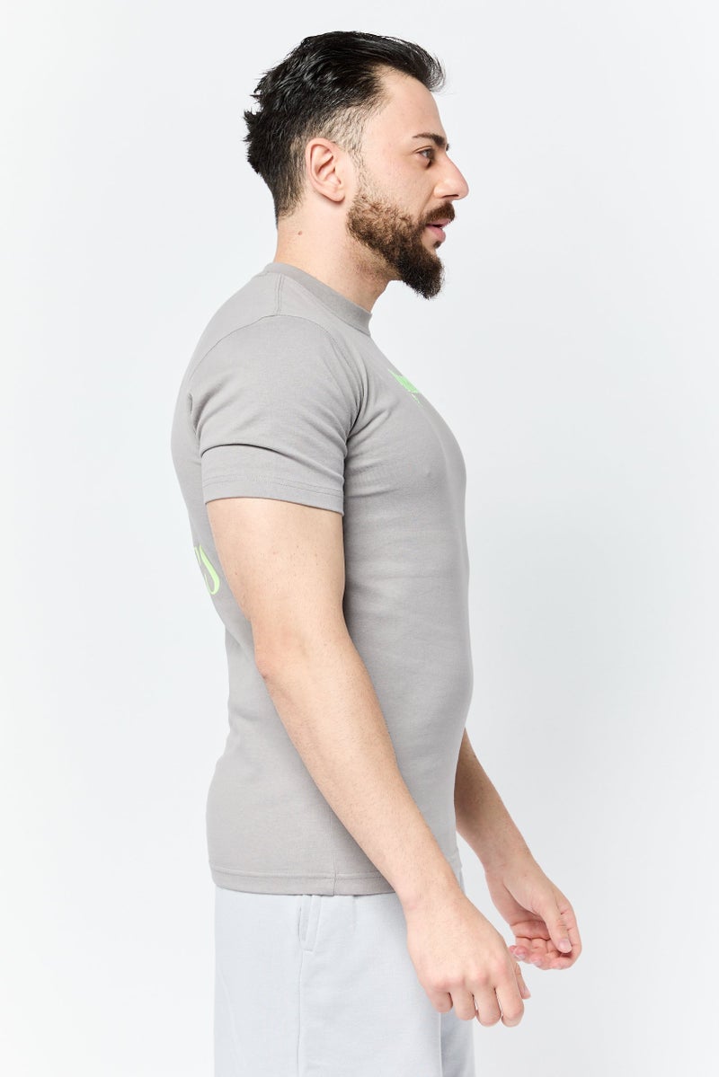 Puma x Pleasures Men Sportswear Fit Short Sleeve Outdoor T-Shirt, Light Grey - Image 3