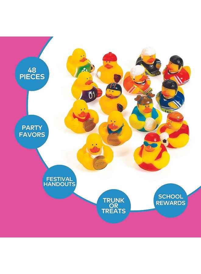 Fun Express Sports Rubber Duckies Assortment - Toys - 48 Pieces - Image 2