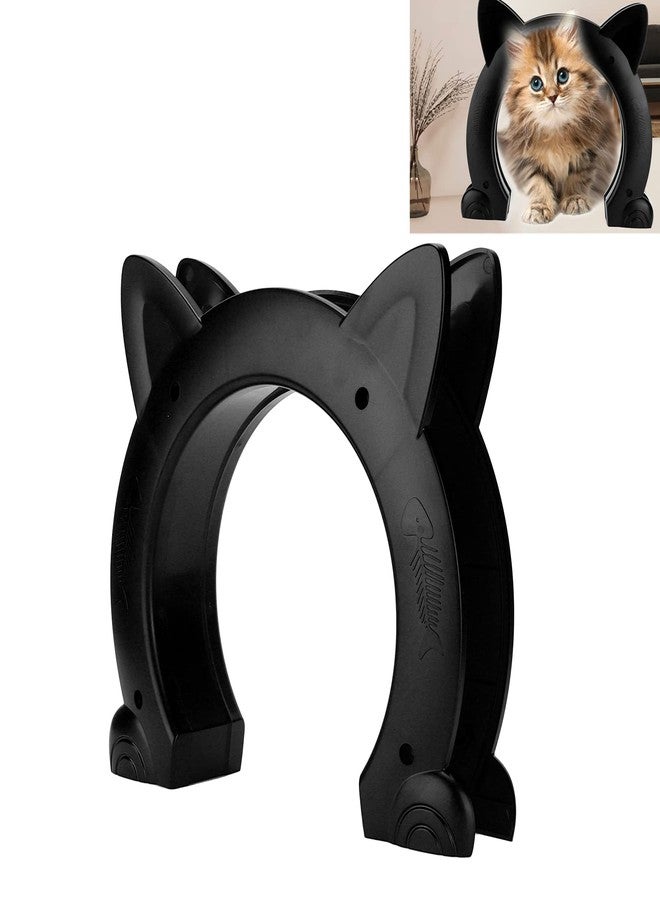 Honio Cat Door, ABS Material Dog Gate for Interior Exterior for Window for Household Doors (Black) - Image 3