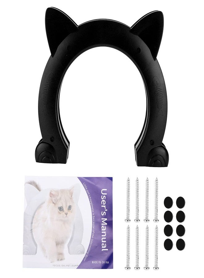 Honio Cat Door, ABS Material Dog Gate for Interior Exterior for Window for Household Doors (Black) - Image 1