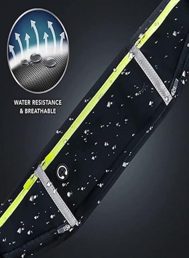 COFIEX Running Belt Waist Pack, Waterproof Sweatproof Adjustable Elastic Strap, 3-Pocket Gym Fitness Fanny Pack for Phone, Large Capacity Jogging Belt for Running, Outdoor Activities (Multicolor) - Image 5