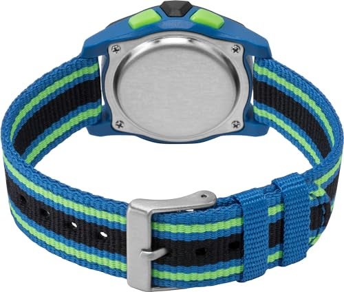 Timex Kids TW7C26000 Time Machines Digital 35mm Blue/Black/Green Double-Layered Nylon Strap Watch - Image 4