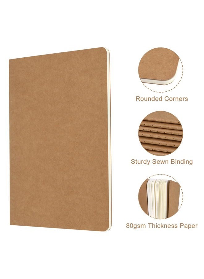 ZCZN 5 Pack A5 Kraft Notebooks Bulk, 8.15x5.5 Inches Blank Journaling Notebooks, Notebooks for Work, Composition Notebooks for School, Journal notebooks for kids, 60 Pages - Image 4