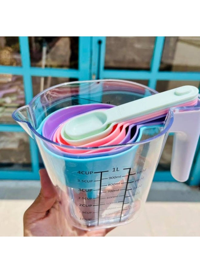 آرشيا طقم دورق معياري 9 قطع بمقاسات مختلفة 1 لتر أكريليك شفافة - Image 1