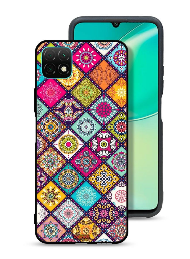 Tolwak Huawei nova Y60 Protective Case Cover Mandala Squares Pattern - Image 1