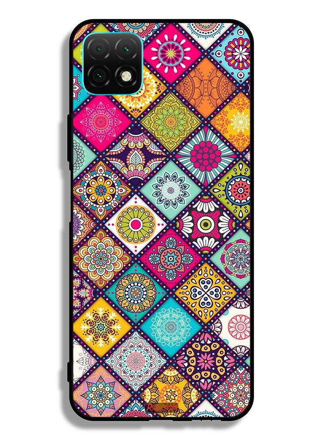 Tolwak Huawei nova Y60 Protective Case Cover Mandala Squares Pattern - Image 2