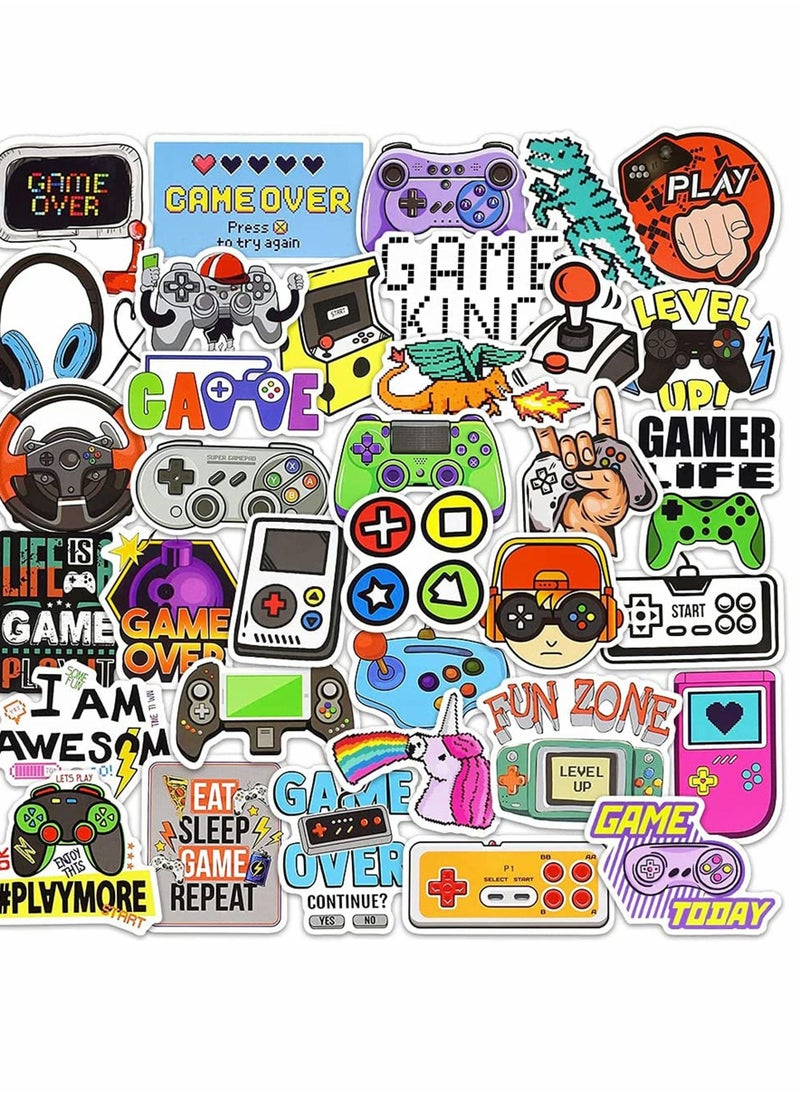KASTWAVE Gaming Stickers for Kids, DIY Waterproof Vinyl Decal Stickers, Water Bottles Video Gamer Stickers for Laptop, Game Reward Pack for Teachers, Nostalgic Game Console Doodle Sticker (50 PCS)  - Image 1