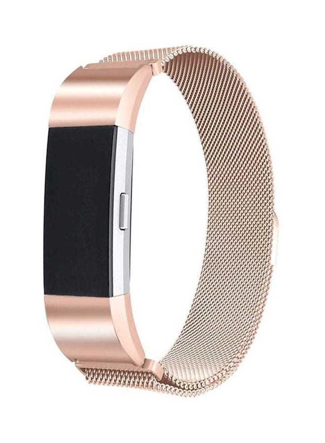 NIBEMINENT Fitbit Charge 2 Premium Strong Magnetic Lock Stainless Steel Smart Watch Band Strap Rose Gold  - Image 3